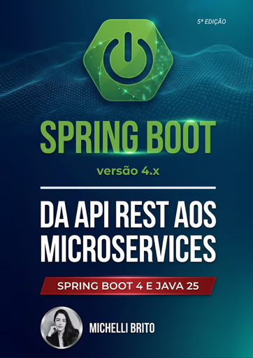 Capa oficial do E-book Spring Boot por Michelli Brito